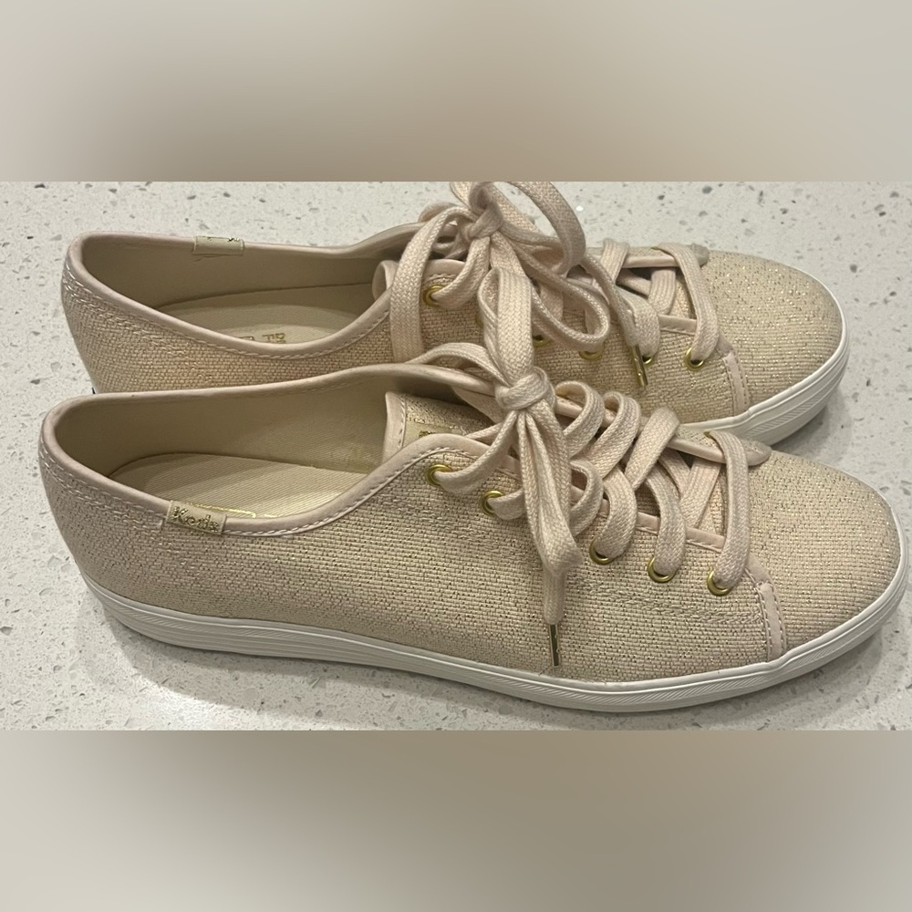 KEDS Triple Kick Champagne Sparkles Platform Sneakers Size 10